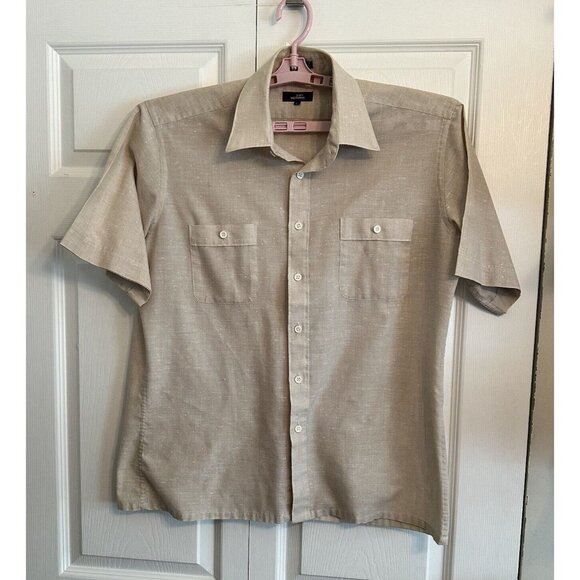 carl michaels Other - Carl Michaels Tan Short Sleeve Men's 2 Pocket Shirt SZ Large Vintage